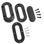 Black oval door hardware kit with screws.