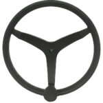Black steering wheel with three spokes