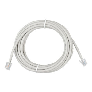 Coiled gray Ethernet cable with connectors