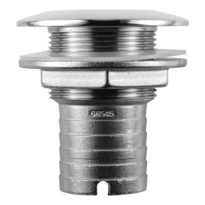 Chrome sink drain fitting with threaded connection.