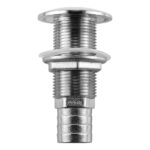 Stainless steel threaded boat hull fitting