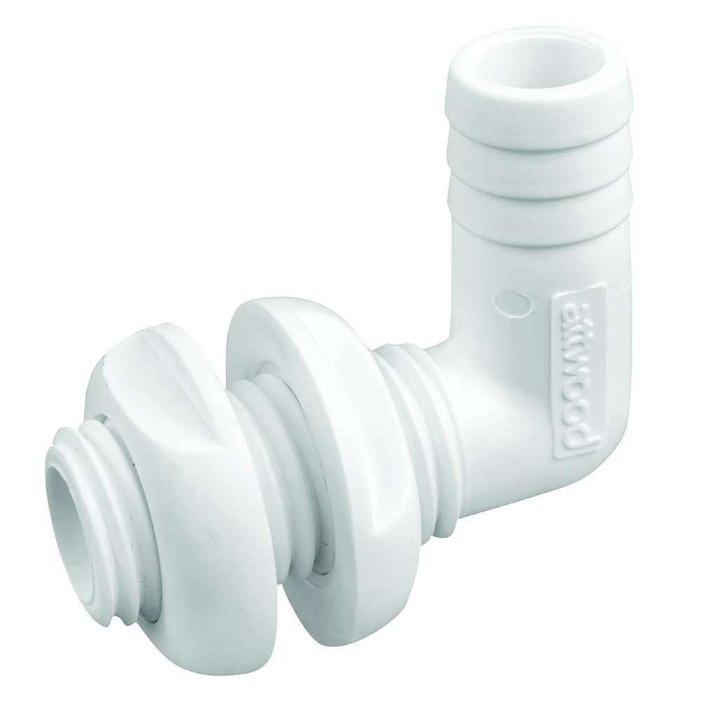 White pipe elbow connector with fittings