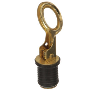 Brass boat drain plug with handle