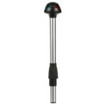 Boat navigation light pole with red-green light.