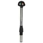 Marine navigation light pole with bi-color lens.
