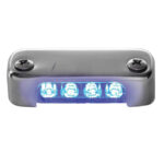 Chrome boat LED light with blue glow