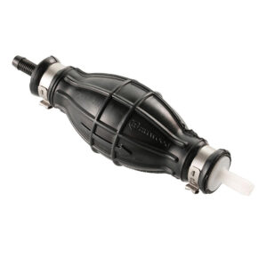 Black outboard fuel primer bulb isolated
