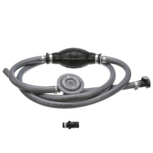 RV propane quick-connect hose with fittings.