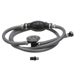Gas fuel line with primer bulb and adapter.