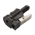Adjustable black clamp with metal clamp arm.