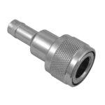 Metal hose coupling with textured grip