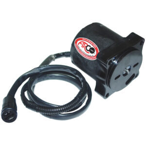 Black motor with attached power cable.