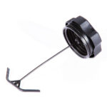 Black fuel cap with attached dipstick.