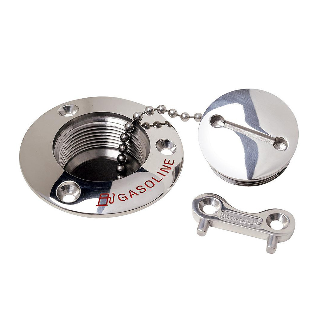 Stainless steel marine fuel deck fill cap