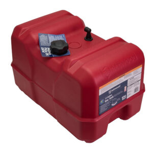Red 12-gallon portable gas tank with cap