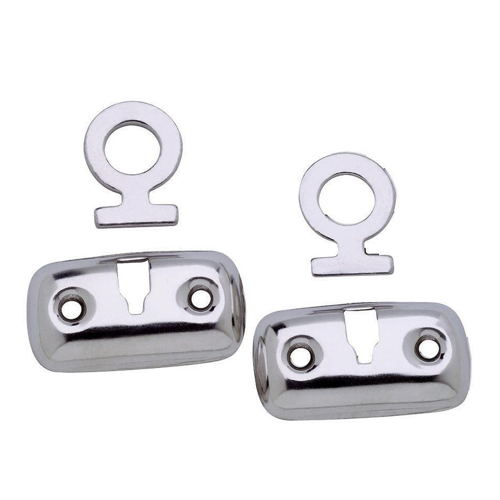 Silver car boot lock plate covers