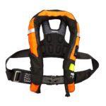 Orange and black safety life jacket