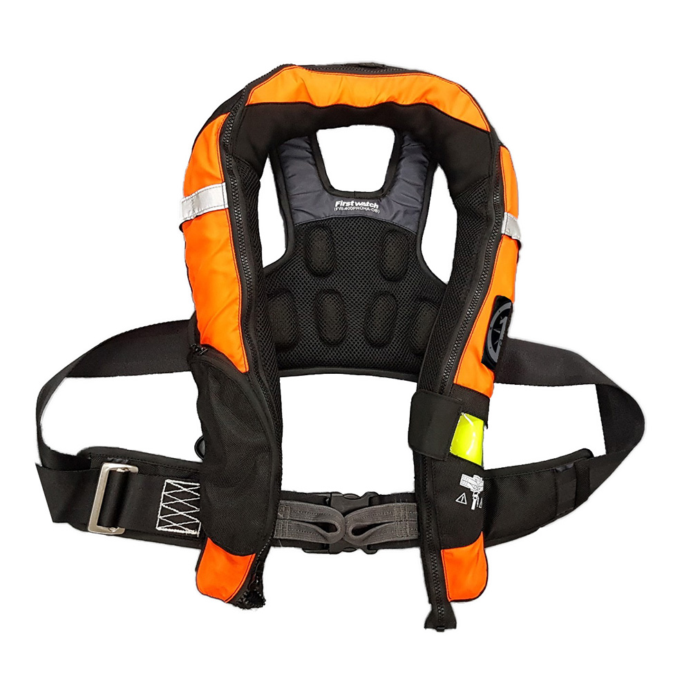 Orange and black safety life jacket