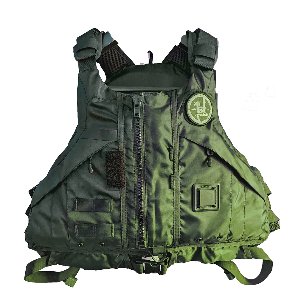 Green tactical vest with storage pockets