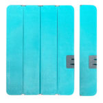 Foldable teal cutting board with knife sharpener.