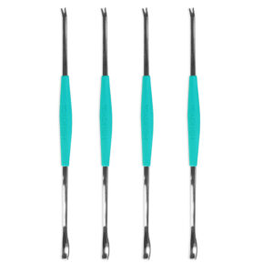 Set of four teal oyster knives