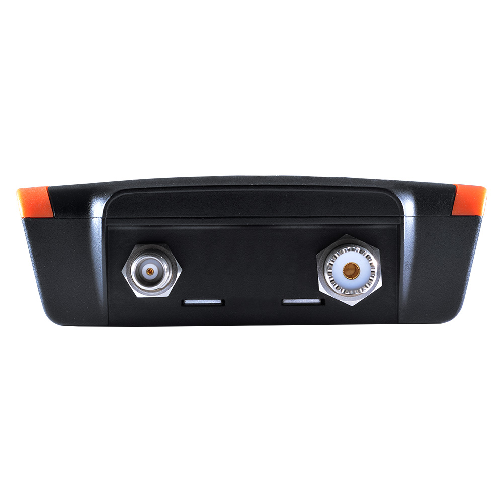 Electronic device with coaxial connectors front view.
