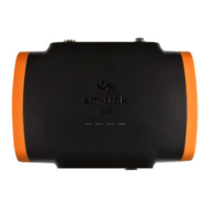 em-trak AIS device with orange accents