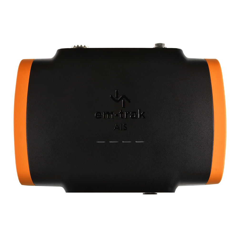 em-trak AIS device with orange accents