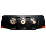 Antenna, VHF radio, GNSS connector panel.