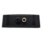 Black device connectors, rear view
