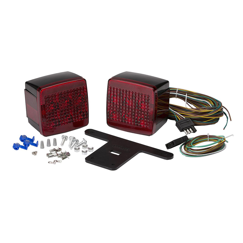 Trailer LED taillight kit with wiring and accessories