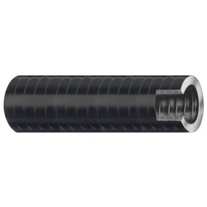 Black industrial hose with section view