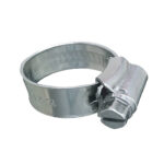 Metal hose clamp with adjustable screw