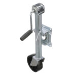 Adjustable trailer jack with wheel