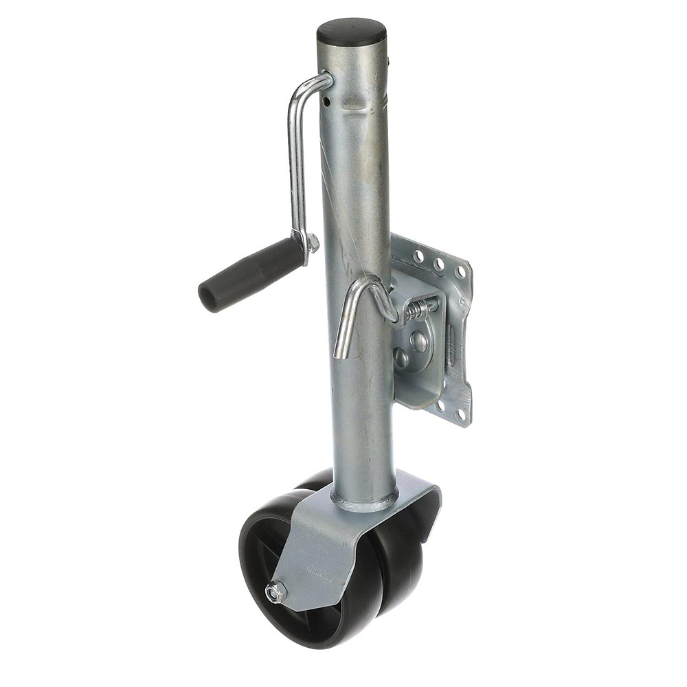 Trailer jack with wheel and handle