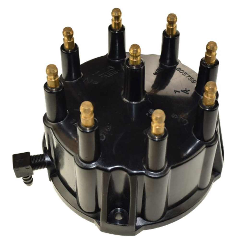 Ignition distributor cap with eight terminals.