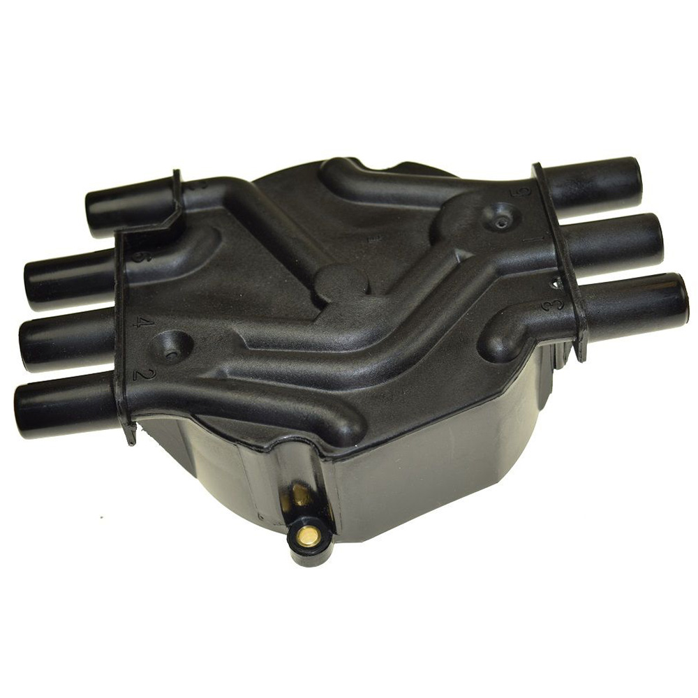 Black engine distributor cap for vehicles.