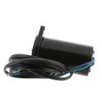 Black electric motor with attached cables.