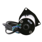 Black cylindrical motor with wires attached