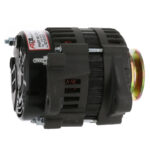 Automotive alternator with mounting hardware and pulley