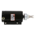 Black engine starter on white background