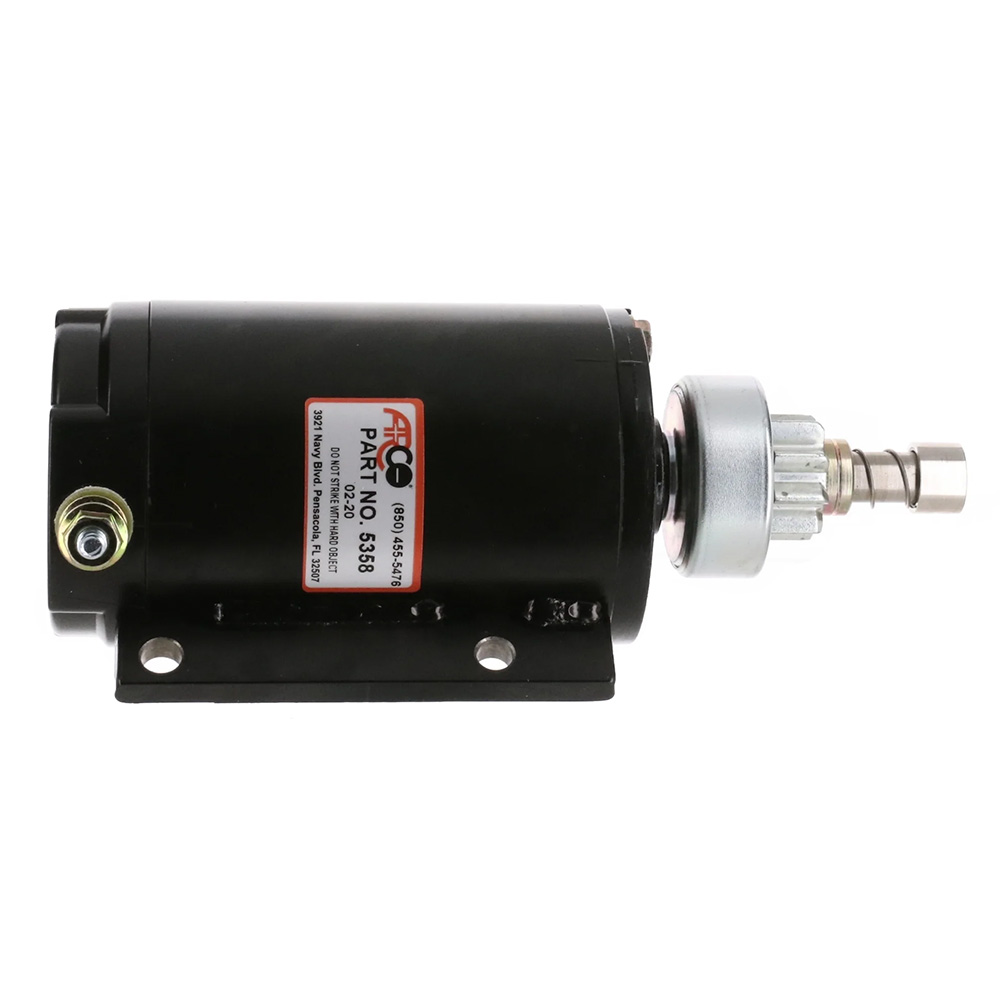 Black engine starter on white background