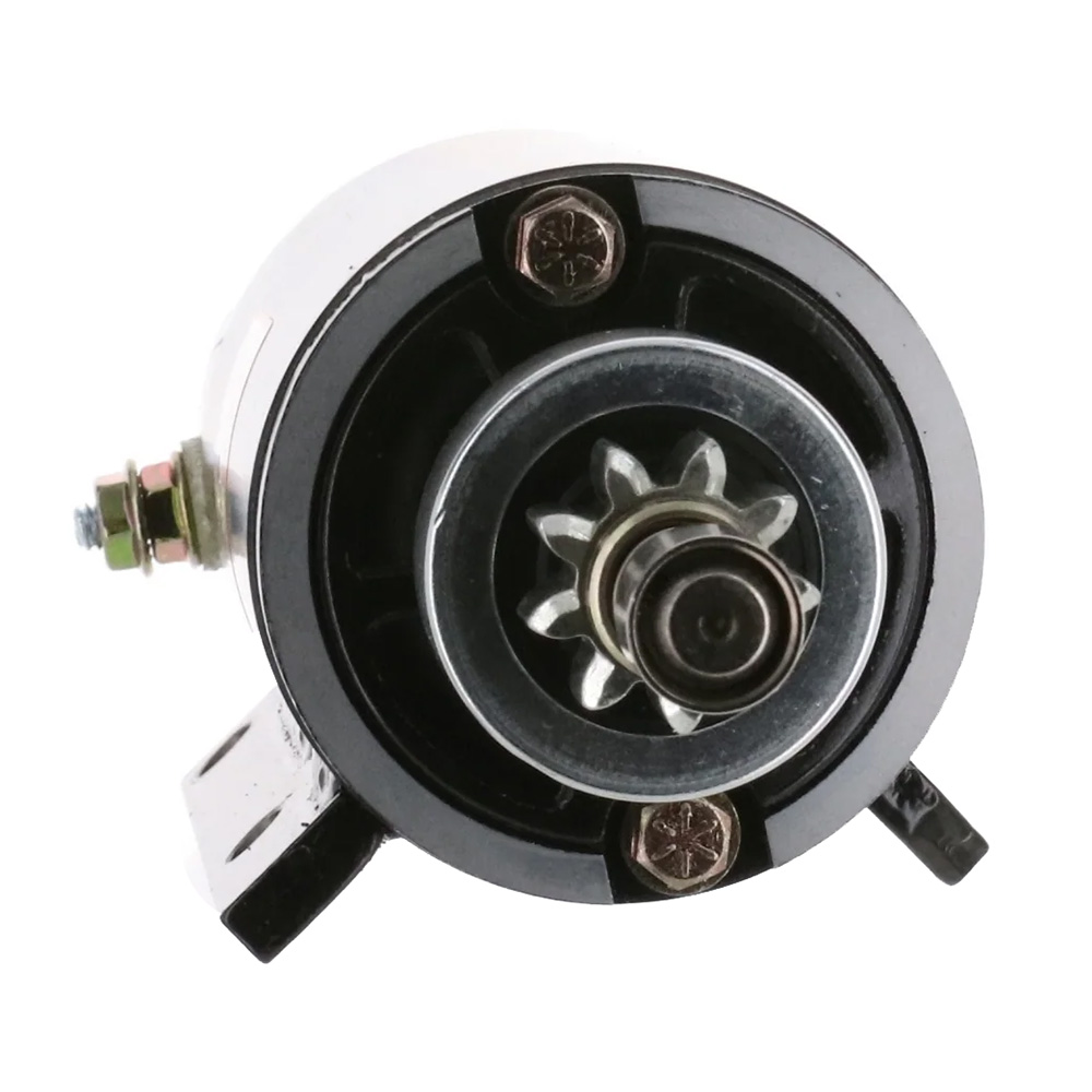 Close-up of an engine starter component