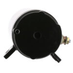 Black cylindrical object with metal attachment, isolated view.