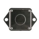 Metal object with mounting holes and central circle