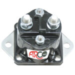 Heavy-duty automotive starter solenoid with four terminals.