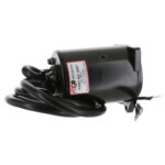 Black electric motor with attached cables