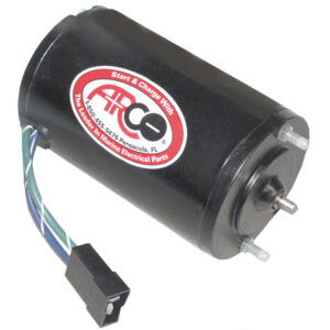 Black marine electrical motor with wires.