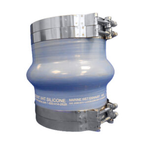 Marine silicone wet exhaust hose with clamps