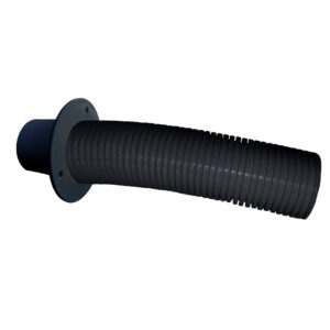 Flexible corrugated hose with flange end